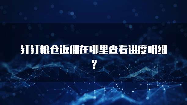 钉钉粮仓返佣在哪里查看进度明细？
