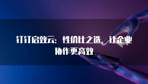 钉钉启效云:性价比之选,让企业协作更高效
