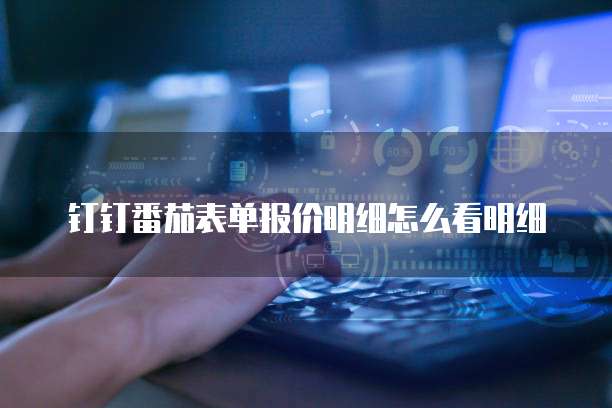 钉钉番茄表单报价明细怎么看明细