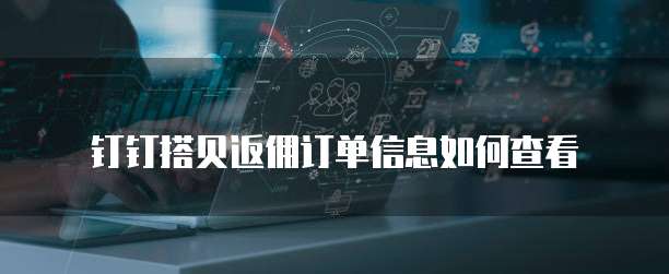 钉钉搭贝返佣订单信息如何查看