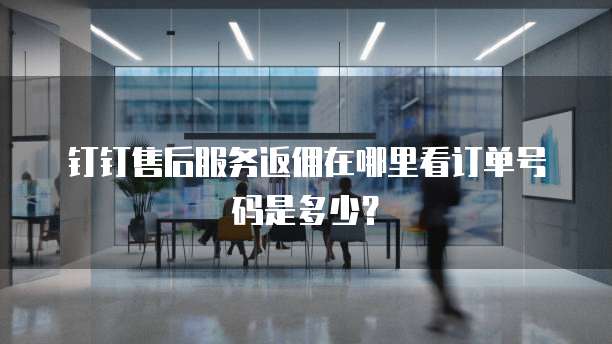 钉钉售后服务返佣在哪里看订单号码是多少?
