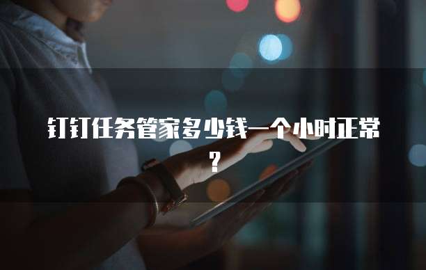 钉钉任务管家多少钱一个小时正常?