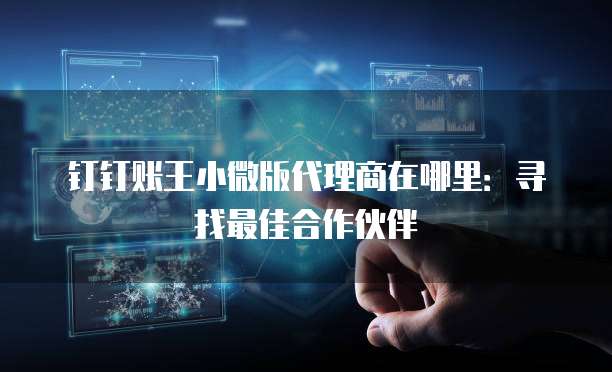 钉钉账王小微版代理商在哪里：寻找最佳合作伙伴