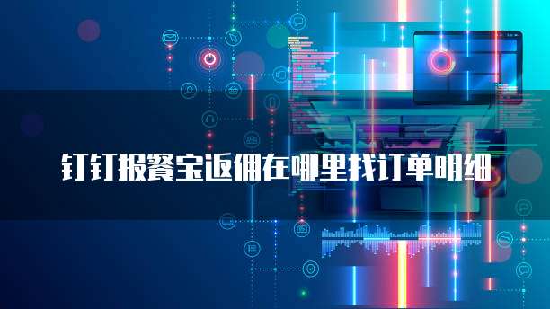 钉钉报餐宝返佣在哪里找订单明细