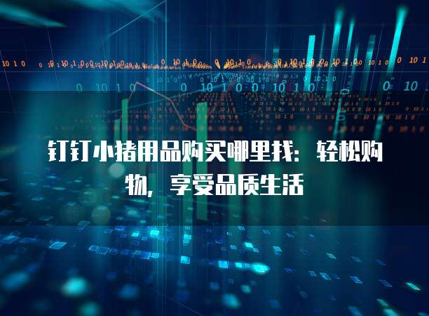钉钉小猪用品购买哪里找:轻松购物,享受品质生活