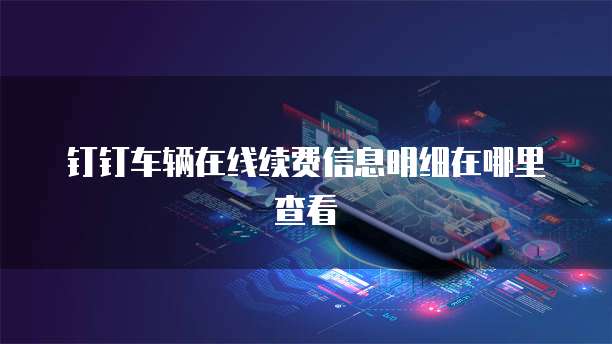 钉钉车辆在线续费信息明细在哪里查看