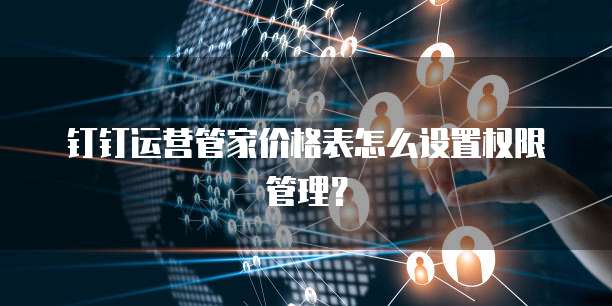 钉钉运营管家价格表怎么设置权限管理？
