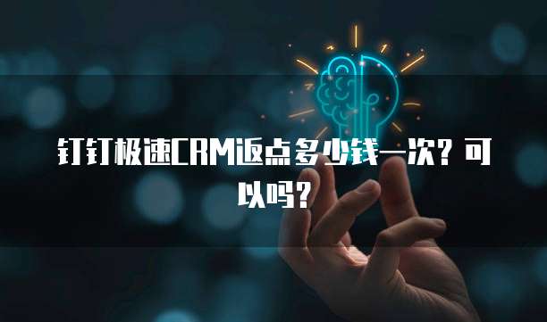 钉钉极速CRM返点多少钱一次?可以吗?