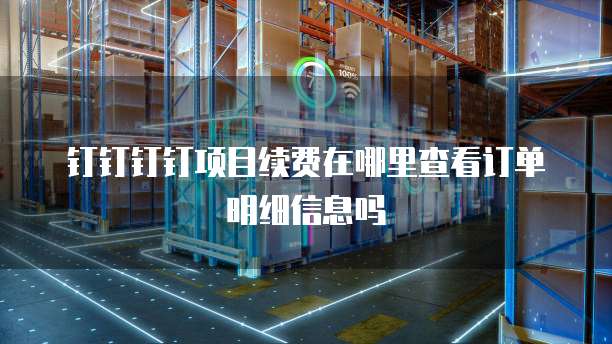 钉钉钉钉项目续费在哪里查看订单明细信息吗