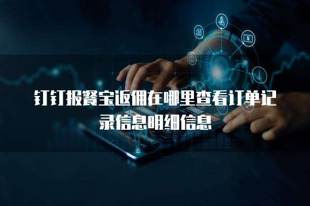 钉钉报餐宝返佣在哪里查看订单记录信息明细信息