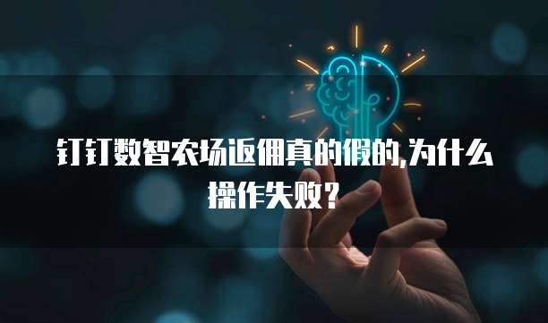 钉钉数智农场返佣真的假的,为什么操作失败?