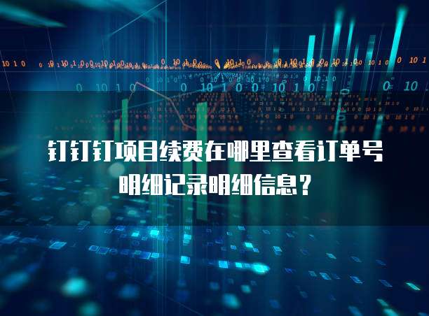 钉钉钉项目续费在哪里查看订单号明细记录明细信息?