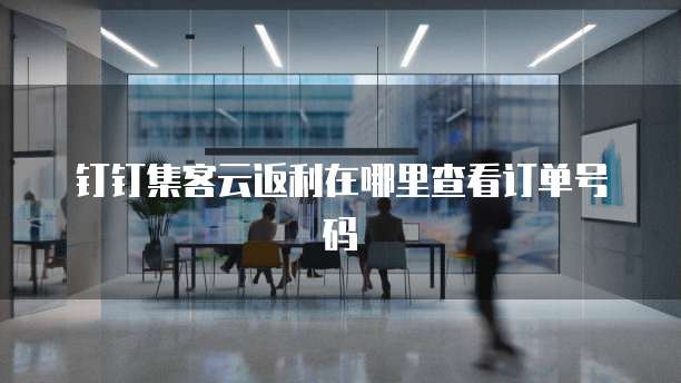 钉钉集客云返利在哪里查看订单号码