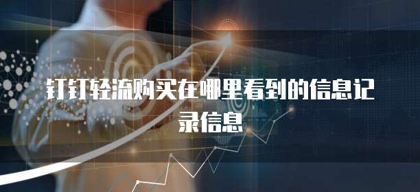 钉钉轻流购买在哪里看到的信息记录信息