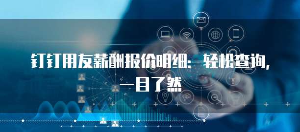 钉钉用友薪酬报价明细:轻松查询,一目了然
