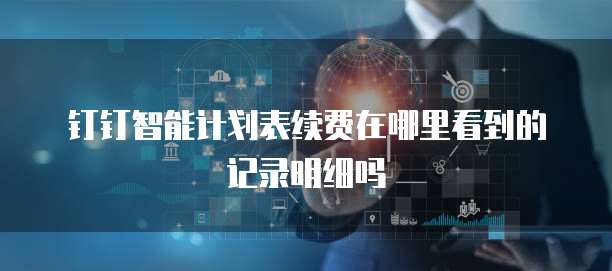 钉钉智能计划表续费在哪里看到的记录明细吗