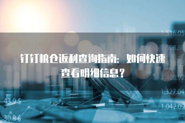 钉钉粮仓返利查询指南:如何快速查看明细信息?