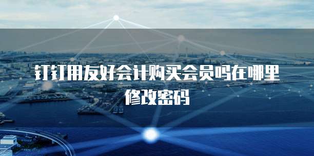 钉钉用友好会计购买会员吗在哪里修改密码