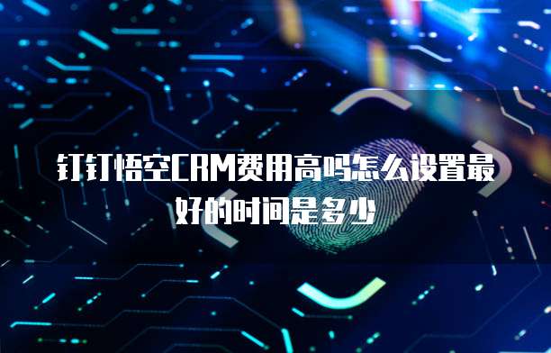 钉钉悟空CRM费用高吗怎么设置最好的时间是多少