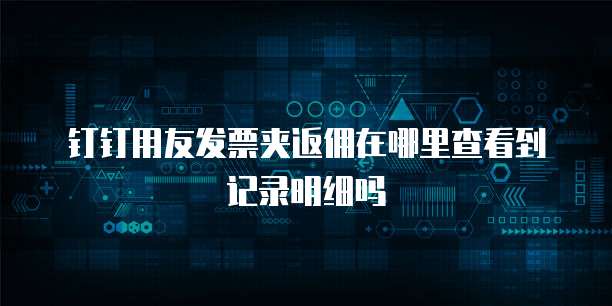 钉钉用友发票夹返佣在哪里查看到记录明细吗