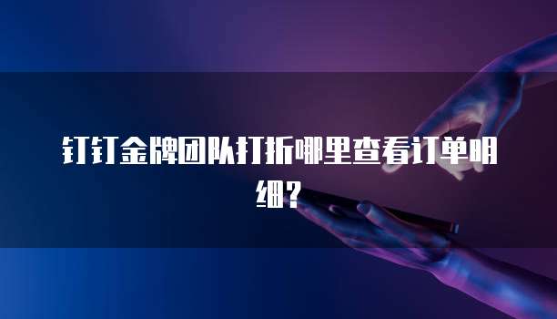 钉钉金牌团队打折哪里查看订单明细？