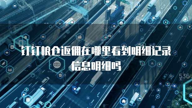 钉钉粮仓返佣在哪里看到明细记录信息明细吗