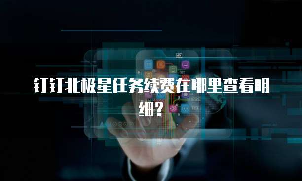 钉钉北极星任务续费在哪里查看明细?