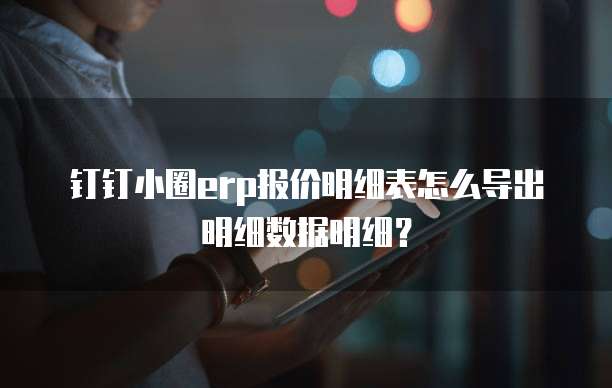 钉钉小圈erp报价明细表怎么导出明细数据明细?