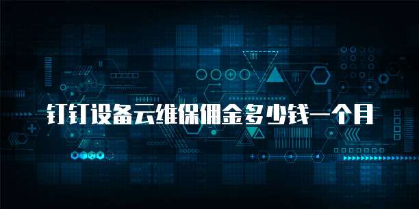 钉钉设备云维保佣金多少钱一个月