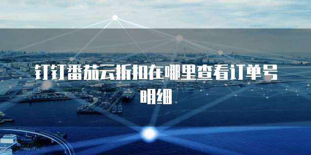 钉钉番茄云折扣在哪里查看订单号明细