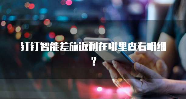钉钉智能差旅返利在哪里查看明细?