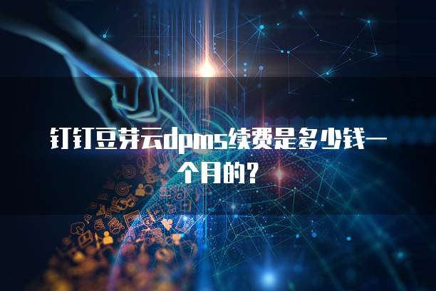 钉钉豆芽云dpms续费是多少钱一个月的？