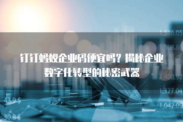 钉钉蚂蚁企业码便宜吗?揭秘企业数字化转型的秘密武器