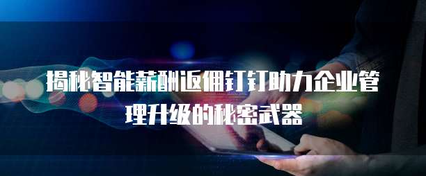 揭秘智能薪酬返佣钉钉助力企业管理升级的秘密武器