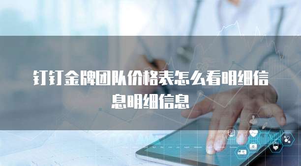钉钉金牌团队价格表怎么看明细信息明细信息