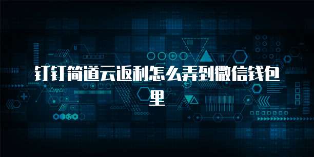钉钉简道云返利怎么弄到微信钱包里