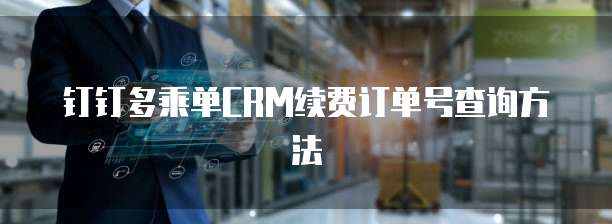 钉钉多乘单CRM续费订单号查询方法