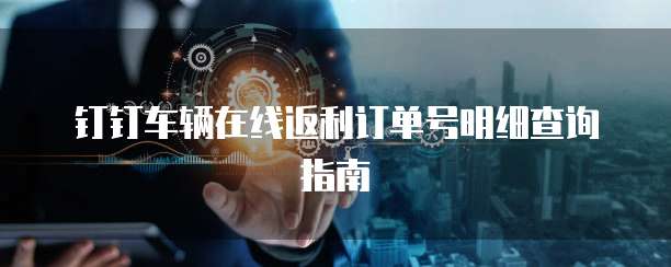 钉钉车辆在线返利订单号明细查询指南