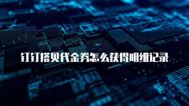 钉钉搭贝代金券怎么获得明细记录