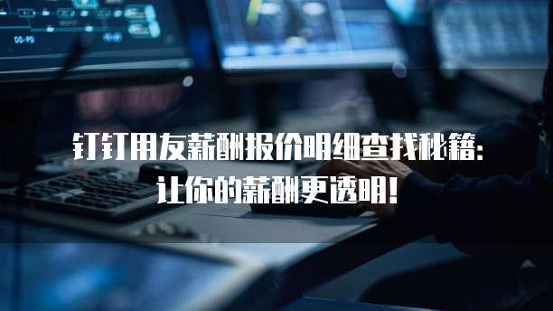 钉钉用友薪酬报价明细查找秘籍:让你的薪酬更透明!