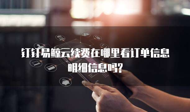 钉钉易鲸云续费在哪里看订单信息明细信息吗?