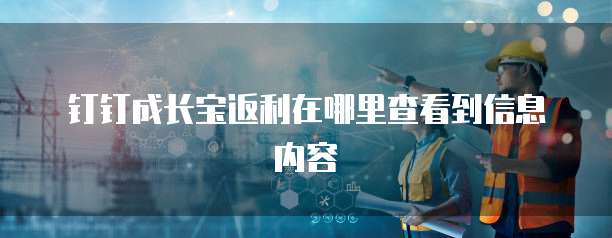 钉钉成长宝返利在哪里查看到信息内容