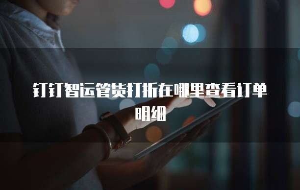 钉钉智运管货打折在哪里查看订单明细