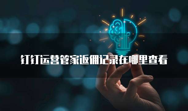 钉钉运营管家返佣记录在哪里查看