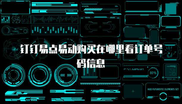钉钉易点易动购买在哪里看订单号码信息
