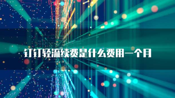 钉钉轻流续费是什么费用一个月