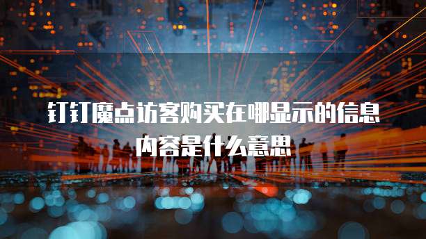 钉钉魔点访客购买在哪显示的信息内容是什么意思