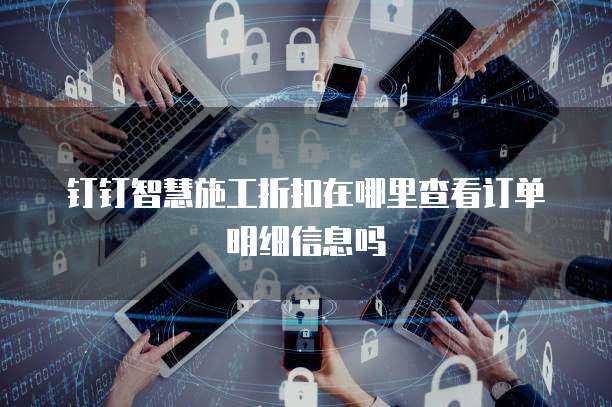 钉钉智慧施工折扣在哪里查看订单明细信息吗