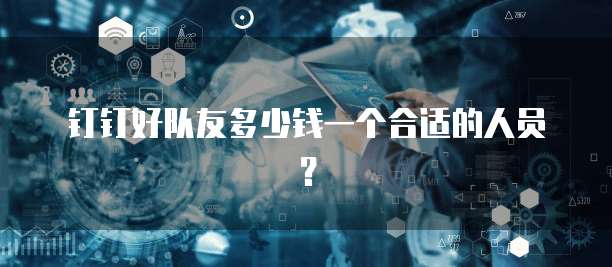 钉钉好队友多少钱一个合适的人员？