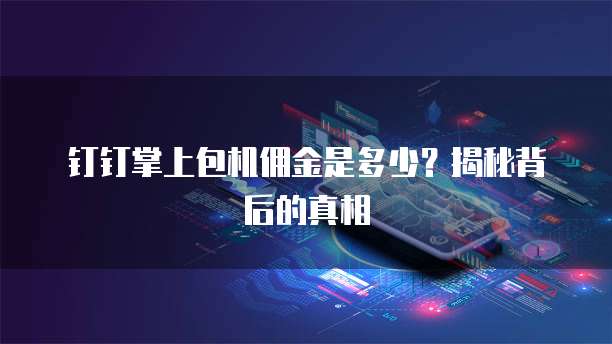 钉钉掌上包机佣金是多少?揭秘背后的真相